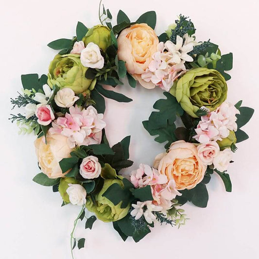 Artificial Flower Wreath Champagne Green Home Wreath Artificial Flower For Home Decor