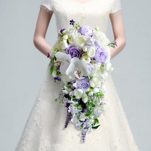 Wedding Decoration Bridal Bride Bridesmaid Holding Artificial Rose Flower Wedding Bouquet