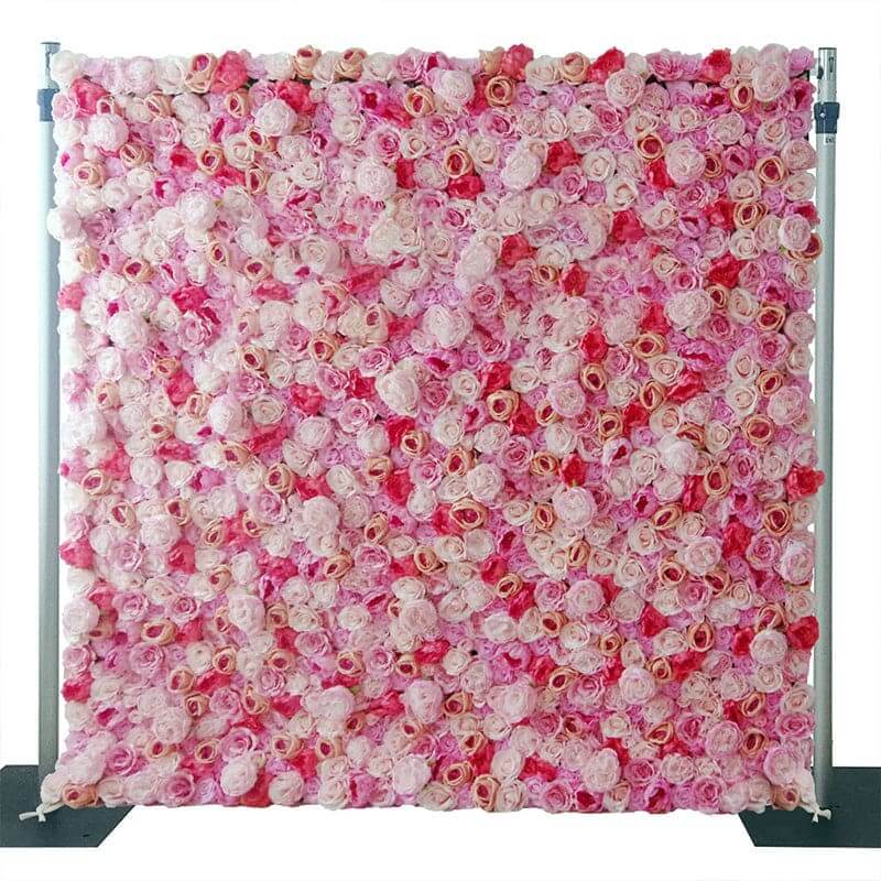 Wedding Pink Rose Rose Artificial 3D Flower Wall Backdrop