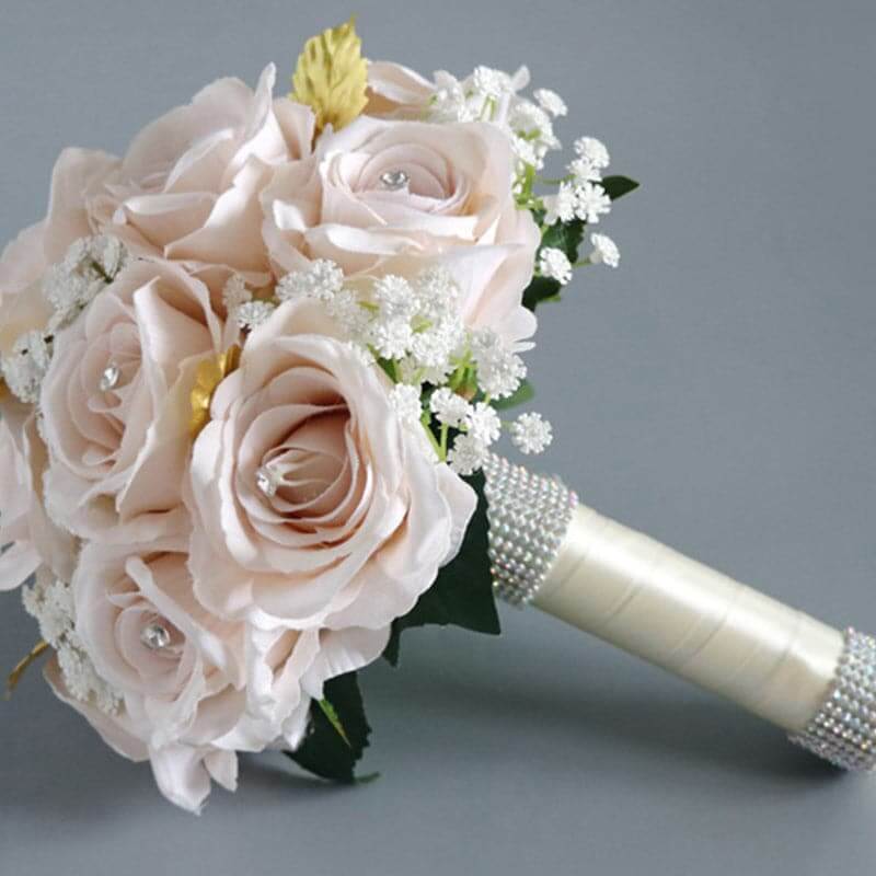 Stella Bouquets Artificial Flower Rose Flannel Holding Flowers Bride Wedding Holding Bouquet