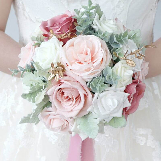 Stella Bouquets Artificial Wedding Flowers Bridal Bouquets Bridesmaid Holding Simulation Flowers Rose Artificial Bridal Bouquet