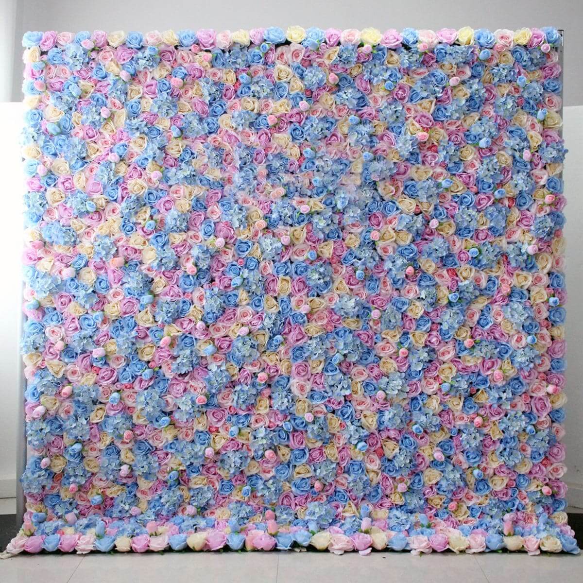 New style White Decorative Backdrop Ceiling Panel Indoor Colorful Artificial Faux Flower Wall for Event Decoration