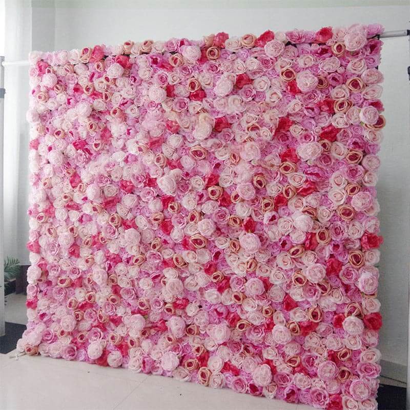 Wedding Pink Rose Rose Artificial 3D Flower Wall Backdrop