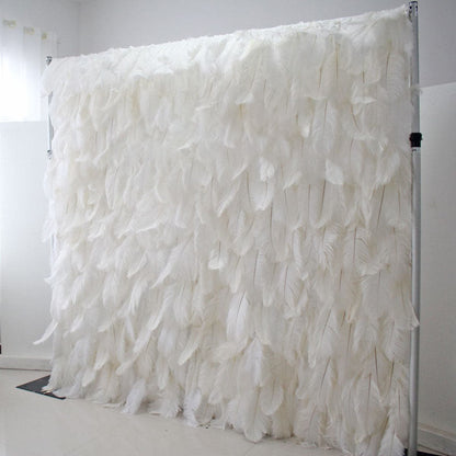 Silk Artificial Decorative White feather Wall White Feather Wall Wedding Decoration Feather Backdrop