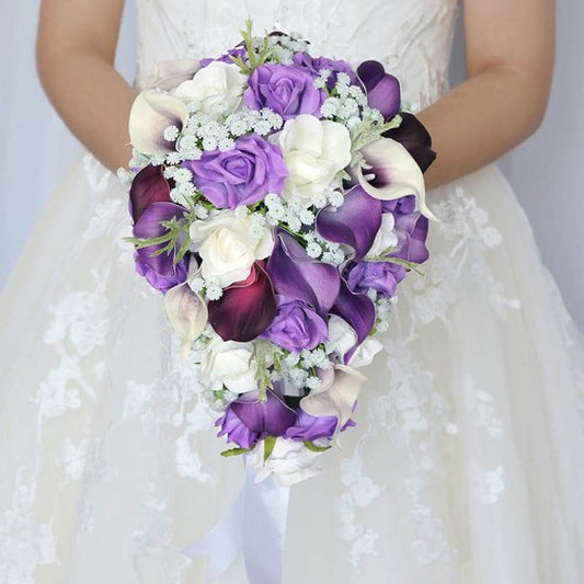 Stella Bouquets Custom Simulation Water Drop Bride Holding Flowers Wedding Photo Props