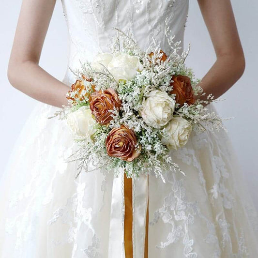 Stella Bouquets Faux Multicolor Rose Flower For Bride Holding Flowers Wedding Decoration
