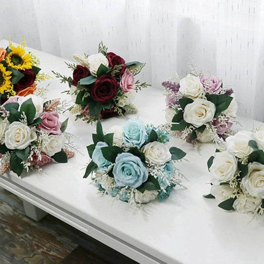 High Quality Silk Wedding Flower Bouquet Artificial Rose Flower Party Decoration Wedding Bridal Bouquet