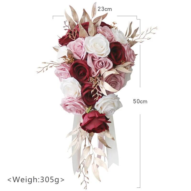 Stella Bouquets Bridal Bouquet Wedding Artificial Flowers Red And Gold Decoration Holder Bridal Flower For Brides