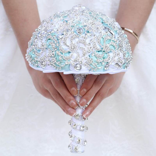 Romantic Popular Design Handmade Rhinestone Bouquet Full Crystal Luxury Wedding Bridal Diamond Bouquet