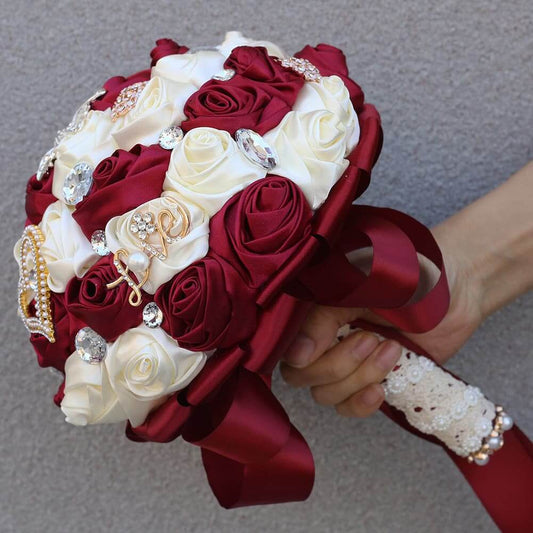Most Popular Bridal Two-color Bouquet Rose Flower Bud Bouquet Wedding Accessories