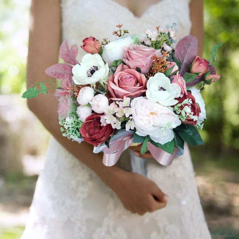 Stella Bouquets Artificial Flower Ball Bride Hand Bouquet Customization Rose Flower For Wedding Favors