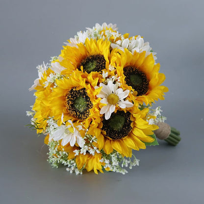 Wedding Bridal Bouquet Artificial Sunflower For Home Decor