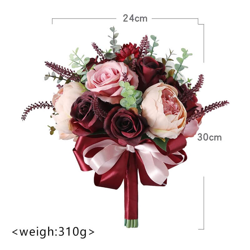 Wine Red Rose Box Simulation Rose Boxed Flowers Valentine's Day Birthday Gift