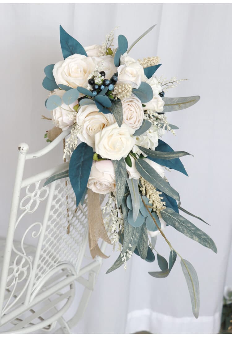 Stella Bouquets Wedding Bouquets for Bride Cascading Wedding Flower Teardrop Bridal Bouquet