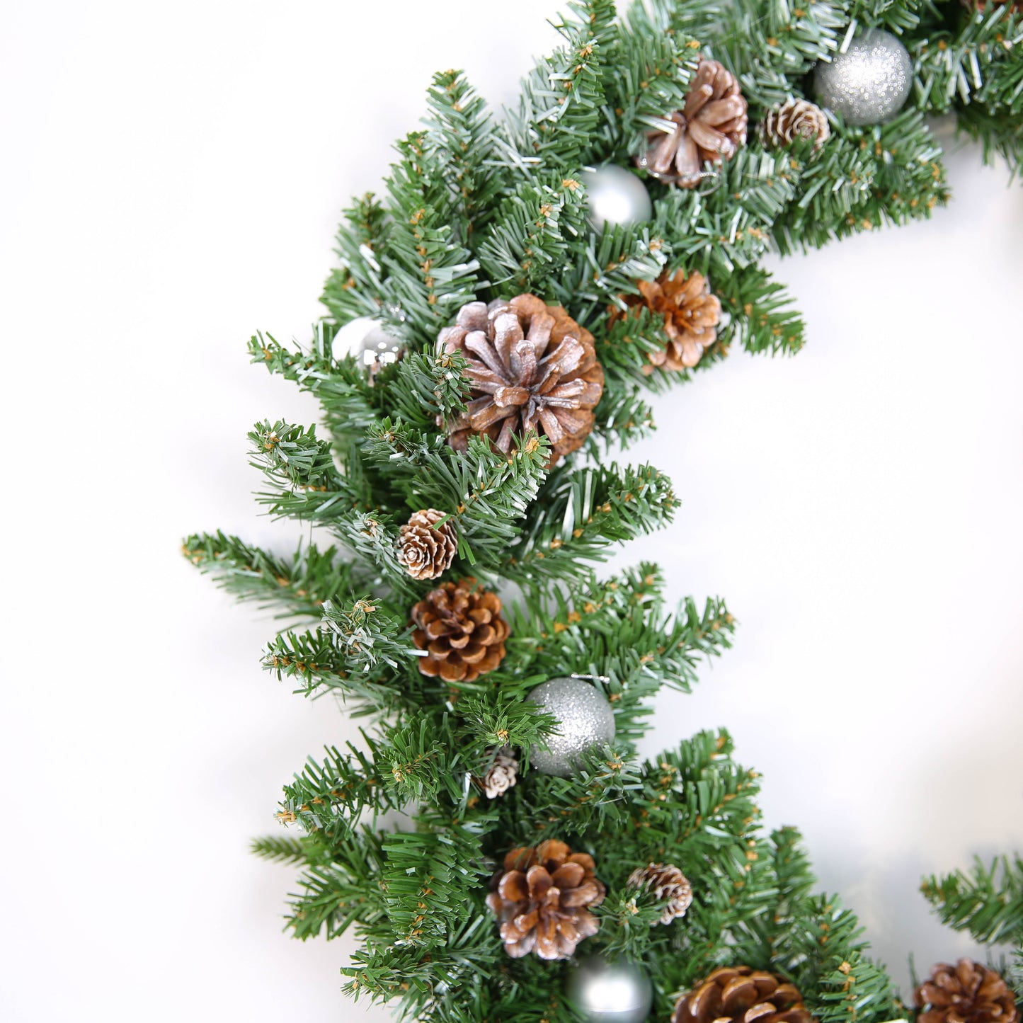 Christmas Wreaths for Front Door with Pine Cones Christmas Ball Christmas Decorations Indoor Outdoor Window Wall Decor