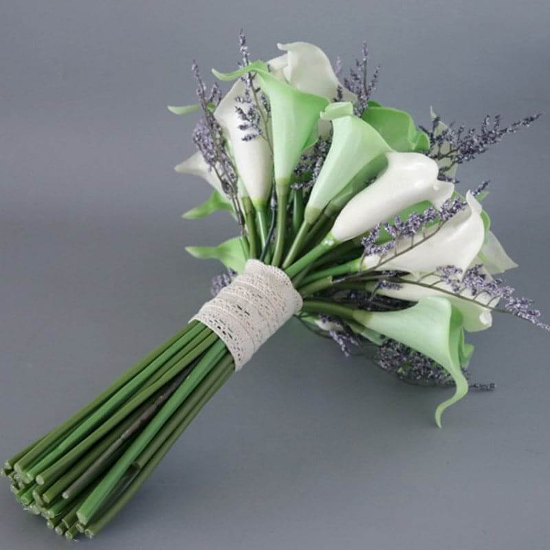 Artificial Calla Lily Holding Flowers Outdoor Wedding Bride Holding Flowers