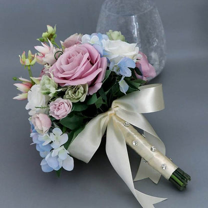 European Wedding Flower Bouquet Simulation Rose Bride Holding Flower Home Decoration Bouquet