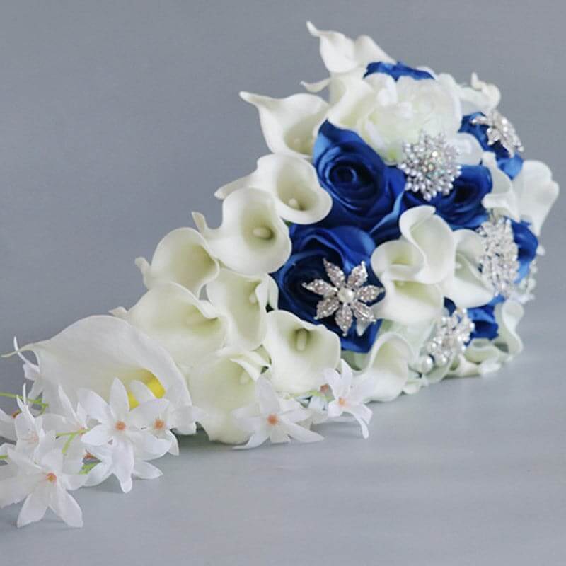 High Quality Simulation Water Drops Holding Wedding Bridal Hand Flower Bouquet