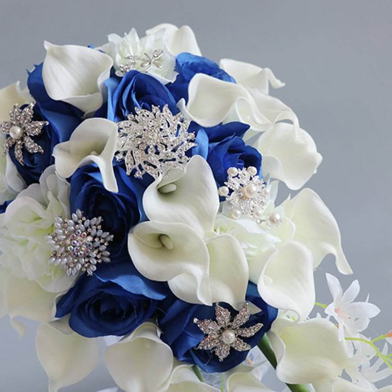 High Quality Simulation Water Drops Holding Wedding Bridal Hand Flower Bouquet