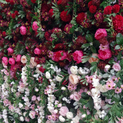 5D Roll Flower Wall Wedding Decoration White Rose Greenery Roll up Flowers Panels Flower Wall