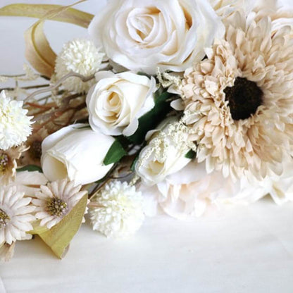 Stella Bouquets Artificial Wedding Flower Cream White Flower Bouquet Romantic Luxury Bridal Wedding Decoration Daisy Rose Flower