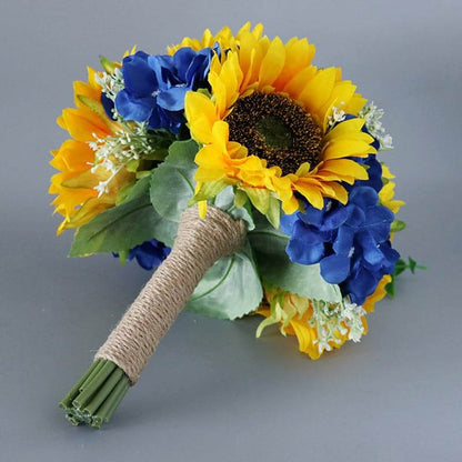 Stella Bouquets Artificial Sunflower Yellow Flower Bouquet Silk Sun Flower Head Artificial Sunflowers