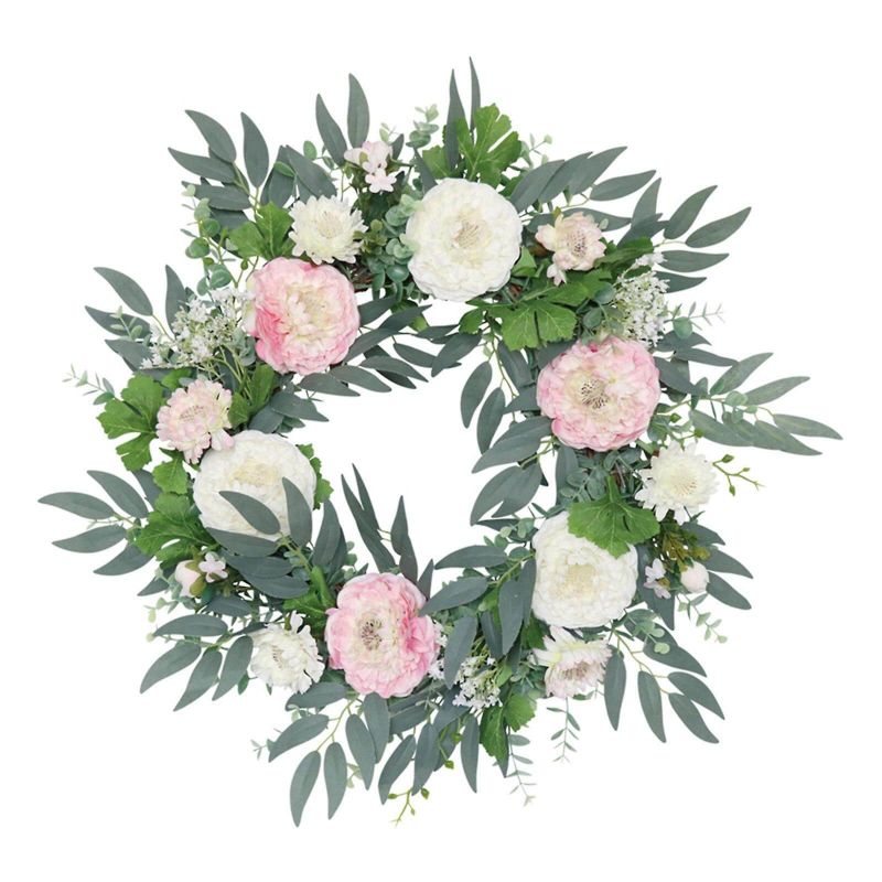 STELLA Artificial Wreath Front Door Wreath Artificial Spring Wreath Valentine Mother's Day Wreath for Wall Wedding Party Home Decor