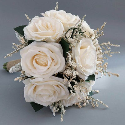 High Quality Silk Wedding Flower Bouquet Artificial Rose Flower Party Decoration Wedding Bridal Bouquet