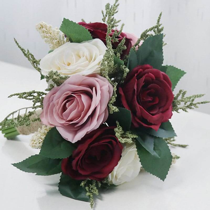 High Quality Silk Wedding Flower Bouquet Artificial Rose Flower Party Decoration Wedding Bridal Bouquet