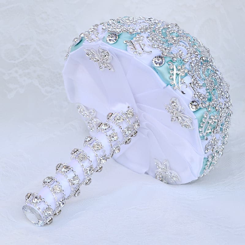 Romantic Popular Design Handmade Rhinestone Bouquet Full Crystal Luxury Wedding Bridal Diamond Bouquet