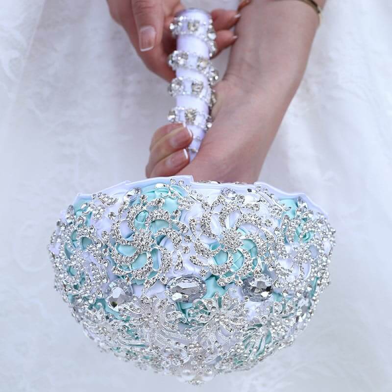 Romantic Popular Design Handmade Rhinestone Bouquet Full Crystal Luxury Wedding Bridal Diamond Bouquet