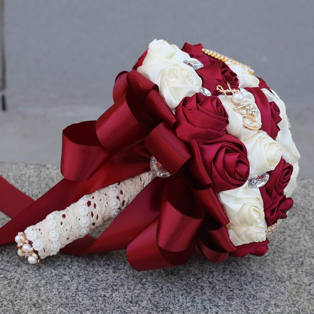 Most Popular Bridal Two-color Bouquet Rose Flower Bud Bouquet Wedding Accessories