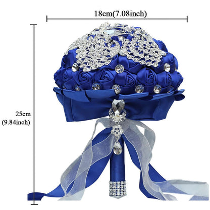 Wedding Flower Bride Hand  Flowers Luxurious Artificial Bouquets For Bridal With Diamonds