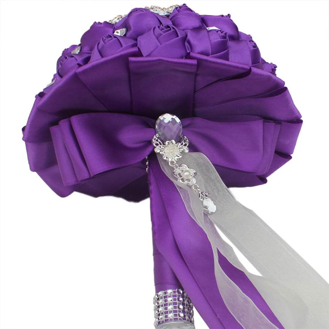 Wedding Flower Bride Hand  Flowers Luxurious Artificial Bouquets For Bridal With Diamonds