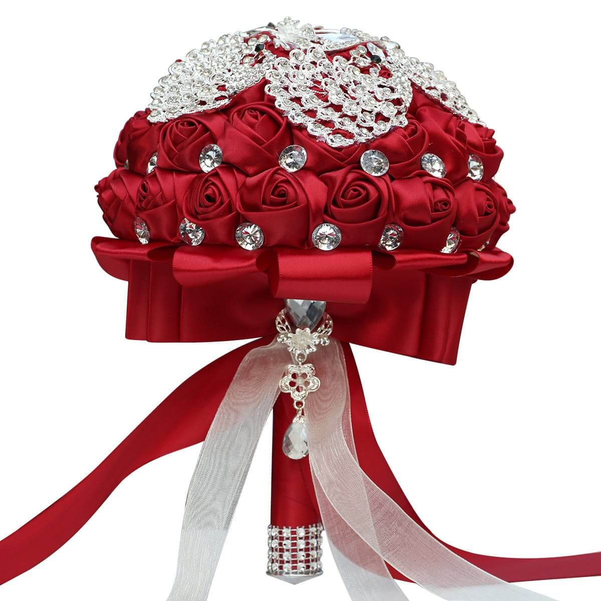 Wedding Flower Bride Hand  Flowers Luxurious Artificial Bouquets For Bridal With Diamonds