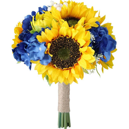 Stella Bouquets Artificial Sunflower Yellow Flower Bouquet Silk Sun Flower Head Artificial Sunflowers