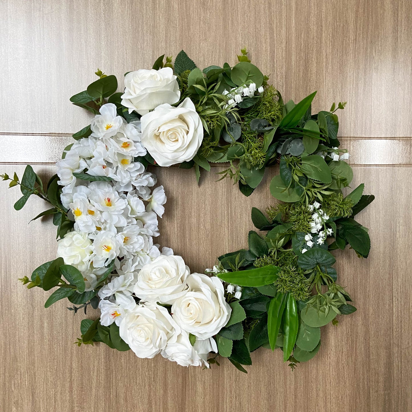 Spring Wreath for Front Door, Artificial Summer Green Wreaths