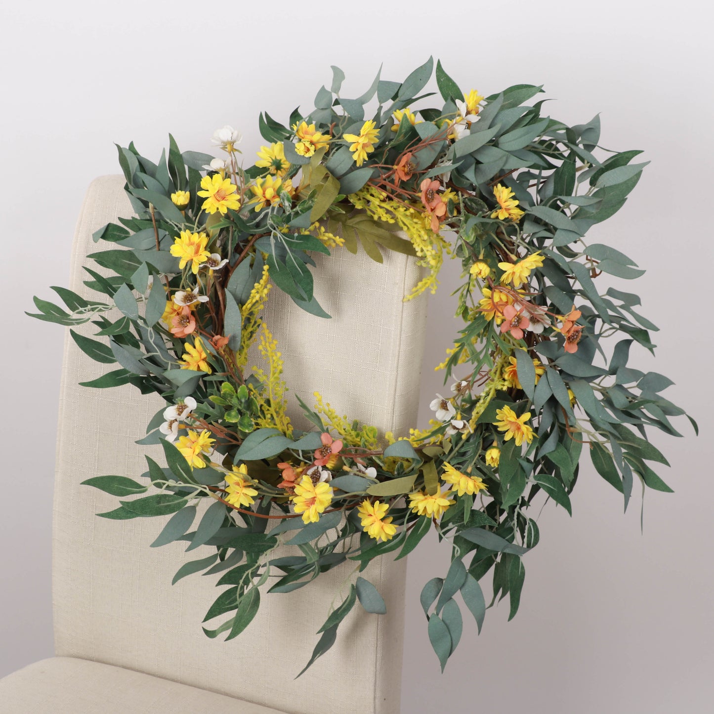 Spring Summer Wreaths for Front Door, Spring Door Wreaths, Spring Summer Floral Flower Wreath