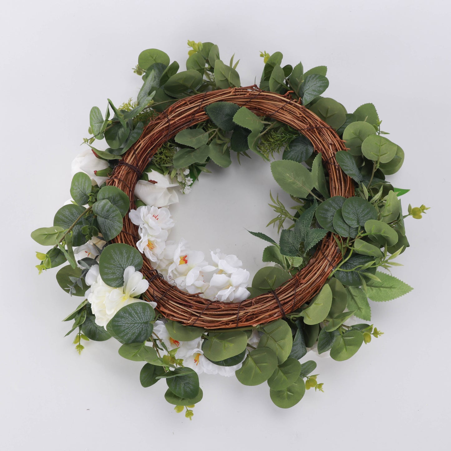 Spring Wreath for Front Door, Artificial Summer Green Wreaths