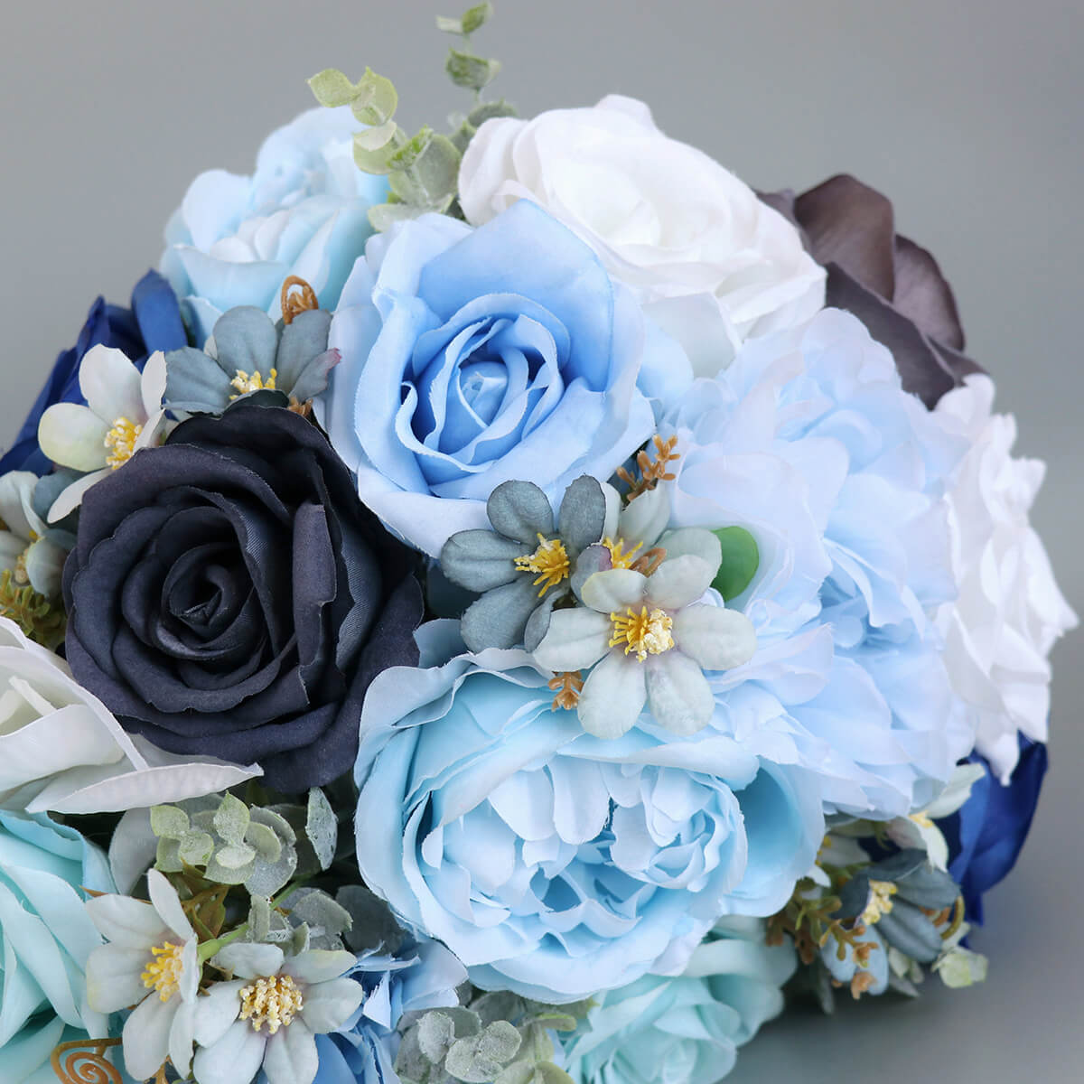 Blue Bride Cascading Bridal Bouquet Bride Bouquets for Wedding Ceremony and Anniversary