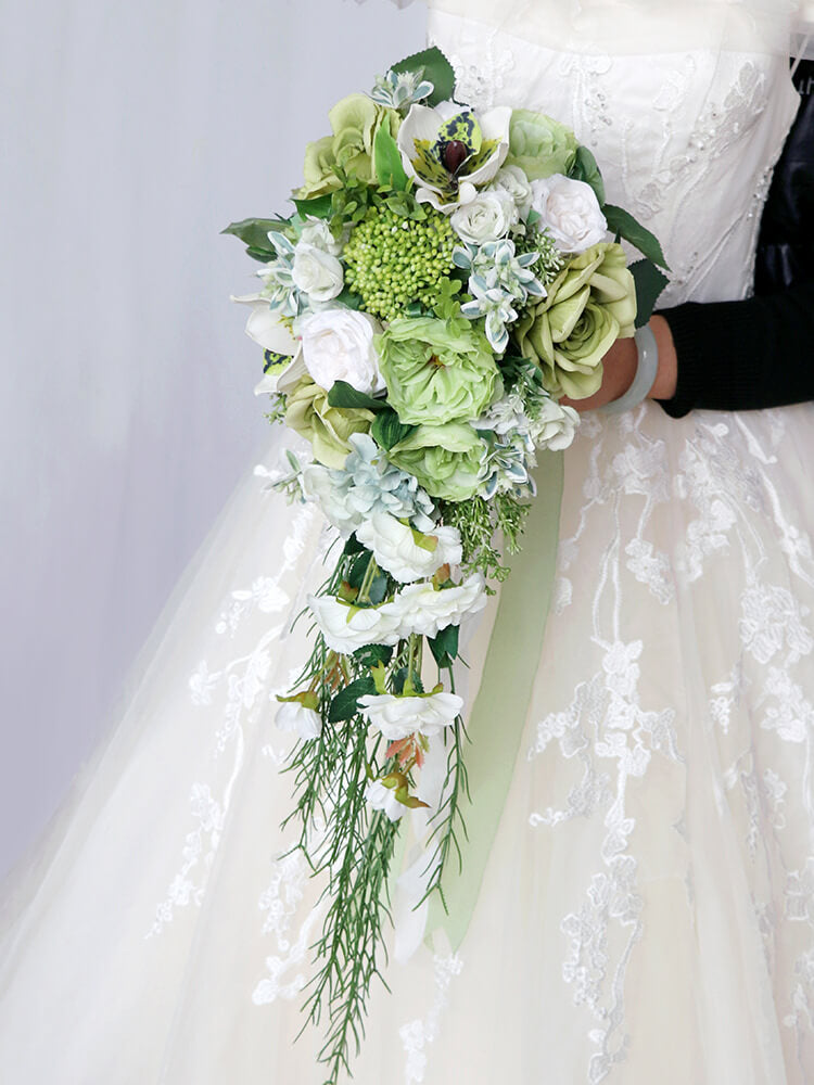 Green Bouquets Artificial Flowers Arrangements for Wedding