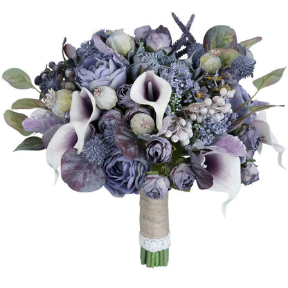 Purple Wedding Bouquets for Bride Bridesmaid Artificial Roses Flowers  Bridal Bouquet