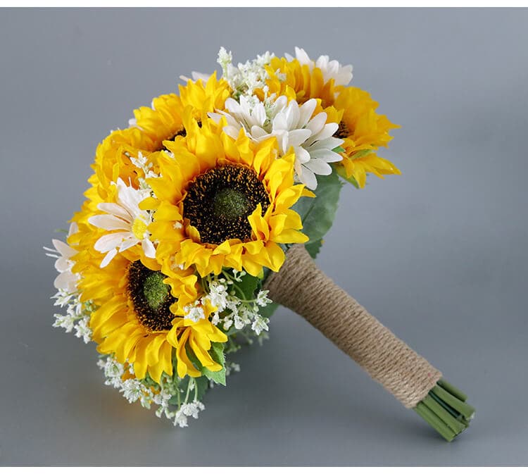 Wedding Bridal Bouquet Artificial Sunflower For Home Decor