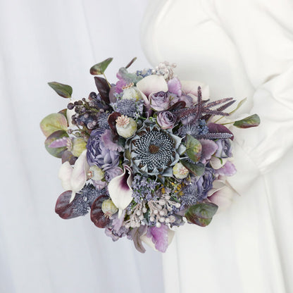 Purple Wedding Bouquets for Bride Bridesmaid Artificial Roses Flowers  Bridal Bouquet