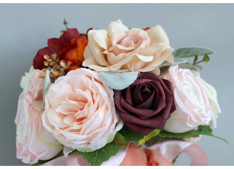 Silk Roses Bridal Wedding Bouquets Bridesmaid Bouquets for Wedding Decoration Dusty Rose