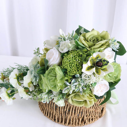 Green Bouquets Artificial Flowers Arrangements for Wedding