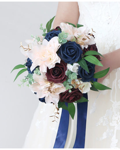 Navy Blue Bridal Bouquet Wedding Bouquets for Bride