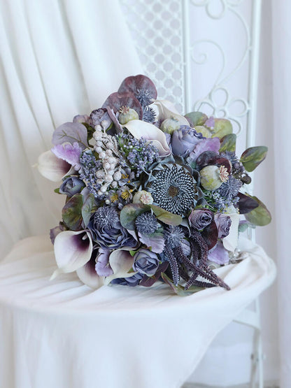 Purple Wedding Bouquets for Bride Bridesmaid Artificial Roses Flowers  Bridal Bouquet