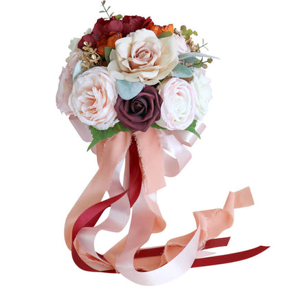 Silk Roses Bridal Wedding Bouquets Bridesmaid Bouquets for Wedding Decoration Dusty Rose