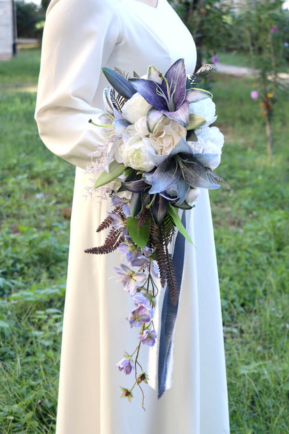 Purple Wedding Bouquets Artificial Flowers Bridal Bouquets